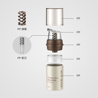 Luftlose Lotion Kosmetische Hautpflege Verpackung Pumpe Flasche Custom 15ml 30ml 50ml Kosmetik Mini