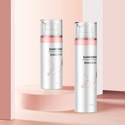 30 ml 50 ml Pumpe PET Verpackung Kosmetik Ersetzbarer Wiederauffüllbarer PET Doppelwand Gesichtscreme Flasche