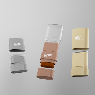 Fabrik direkt kann Farbe anpassen Grundfesten Stick alle Kunststoff ovalen Form Deodorant Flasche mit einer Bürste