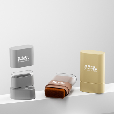Fabrik direkt kann Farbe anpassen Grundfesten Stick alle Kunststoff ovalen Form Deodorant Flasche mit einer Bürste