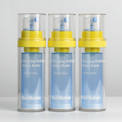 Hersteller Doppelwand-PET-Flasche Nachfüllbare frischhaltige 30 ml Luftlose Pumpflasche